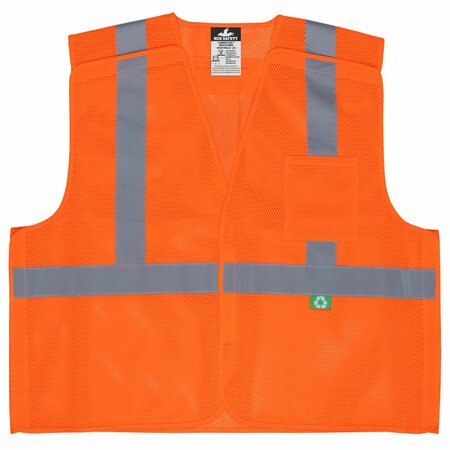 MCR SAFETY Garments, Recy. Mesh Vest, 5 pt. brk, CSA Cl. 2 XL RXCL2MOXL